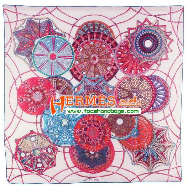 Hermes Hand-Rolled Cashmere Square Scarf Pink HECASS 130 x 130
